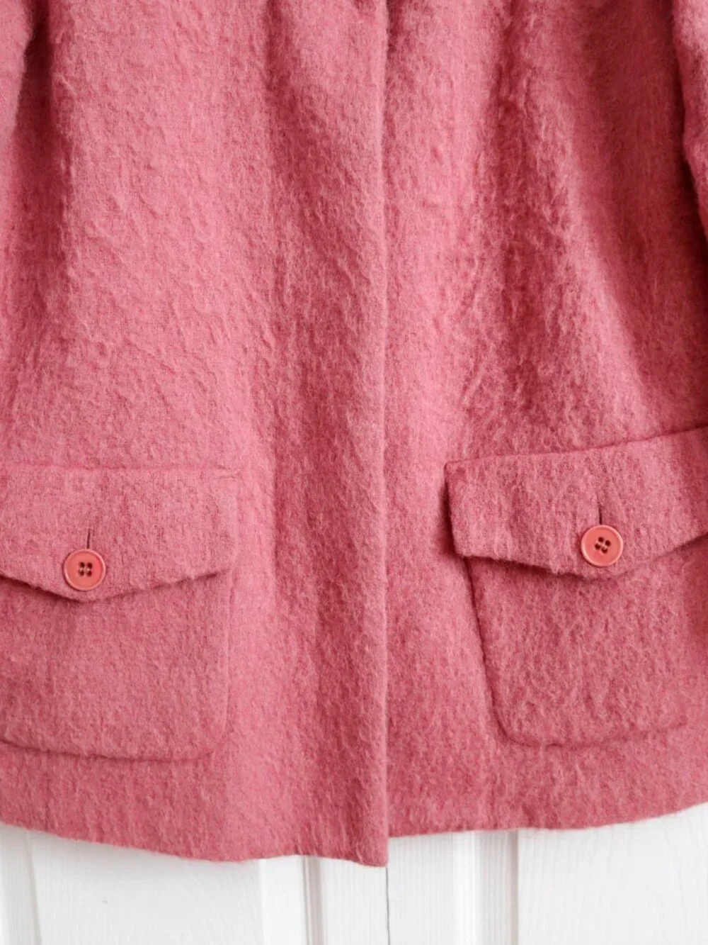 Talbots Petites Wool Alpaca Mohair Blend Jacket Coat Pink Sz M - Picture 5 of 10
